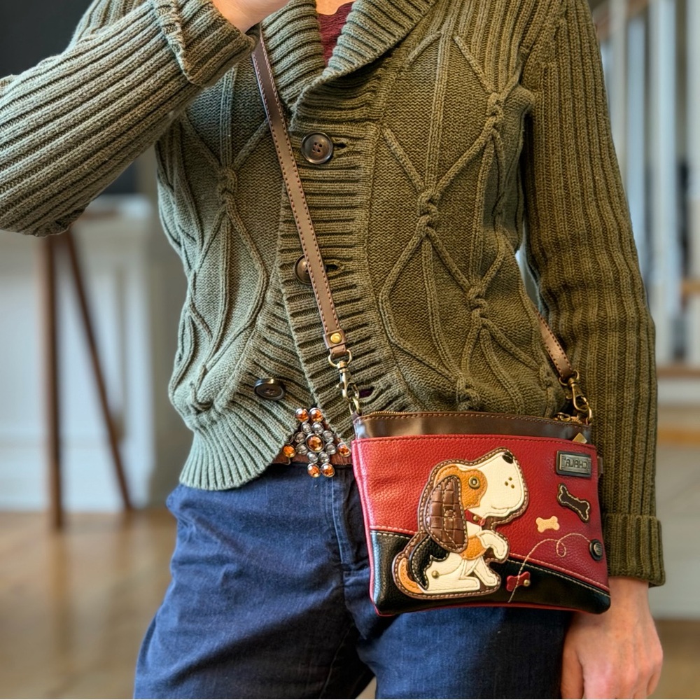 Chala Cottagecore Dog Appliqué Faux Leather Shoulder/Crossbody Bag – (VGUC) - Picture 6 of 15